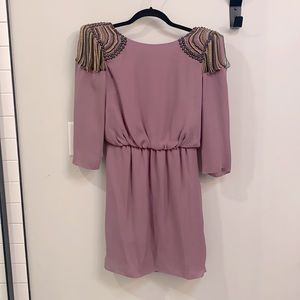 Light purple mini dress with scoop back
